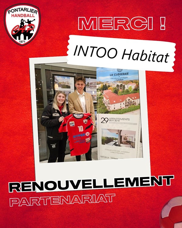 INTOO Habitat partenaire du CA Pontarlier Handball : un engagement local fort