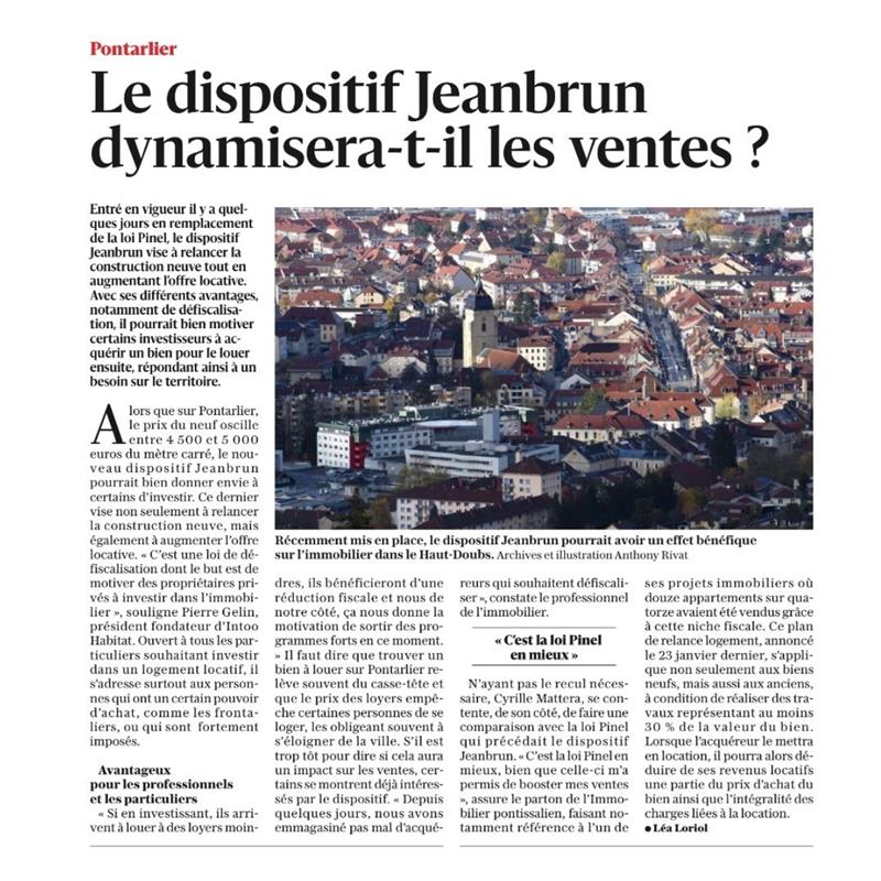 Dispositif Jeanbrun : un levier pour dynamiser l’investissement locatif dans le Haut-Doubs ?