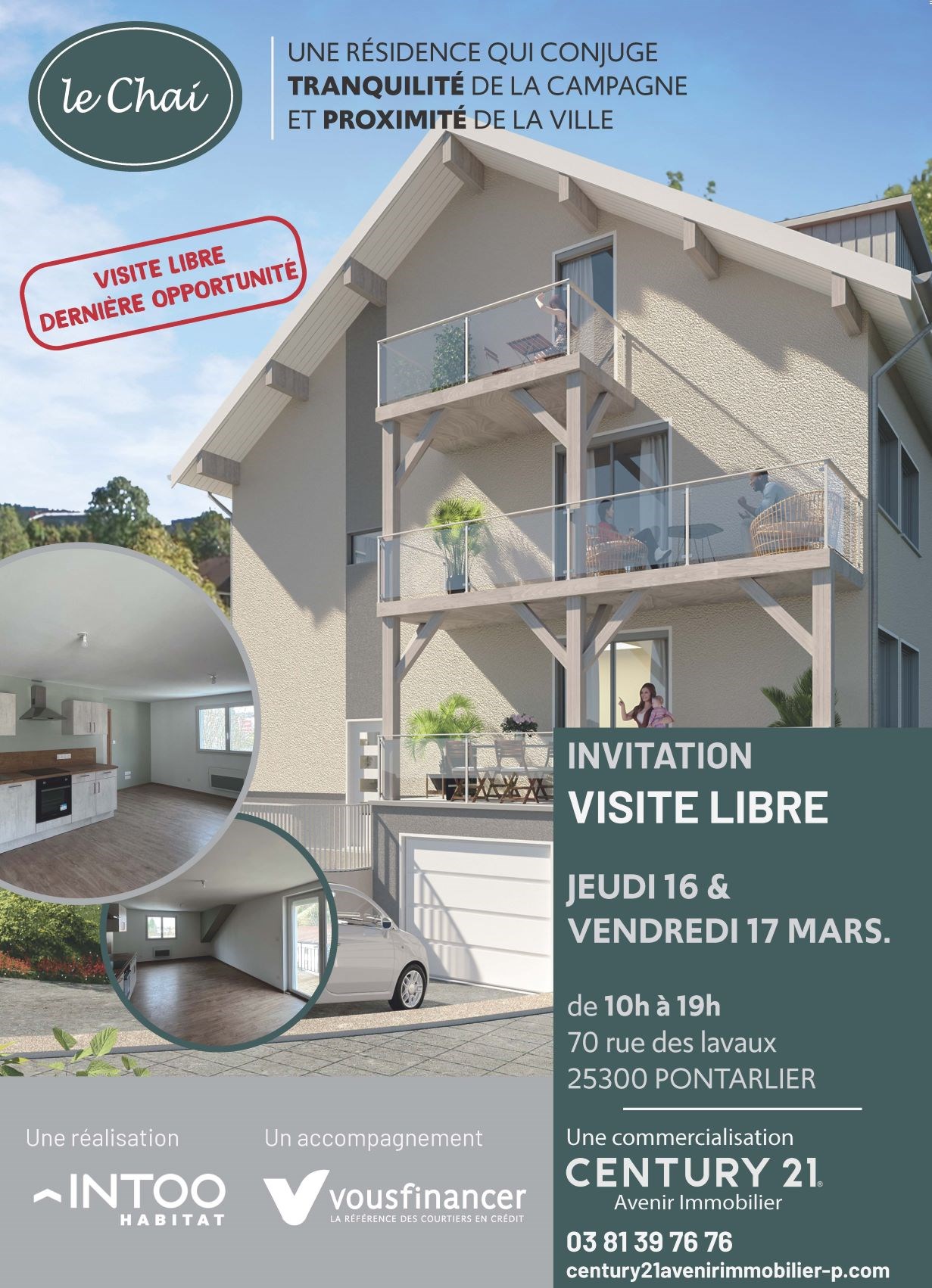 VISITE LIBRE : Résidence "Le Chai" à Pontarlier - Dernière opportunité !